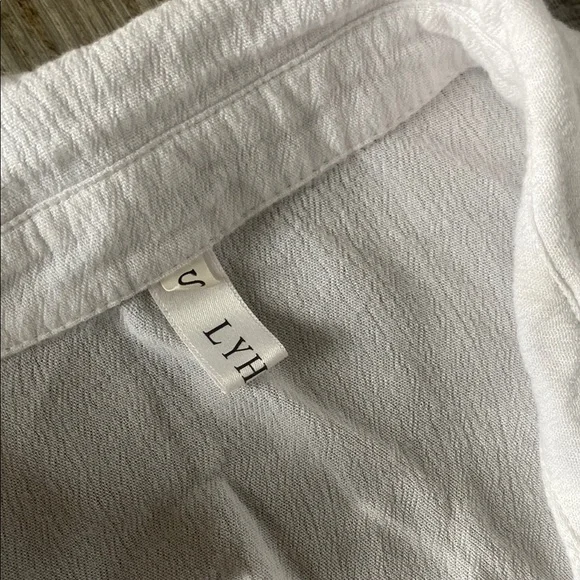 White Button-Up Shirt/ Cover up - Picture 2 of 5